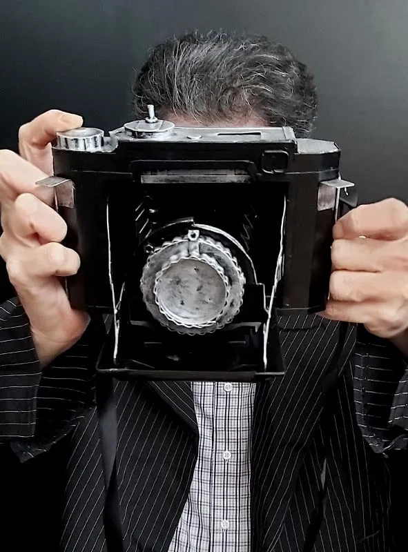 Vintage Fotoapparat Dekoration aus Blech Kamera