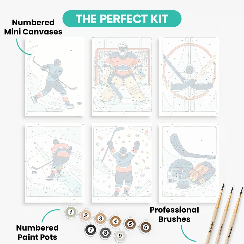 Hockey Heroes - Mini Paint by Numbers Set