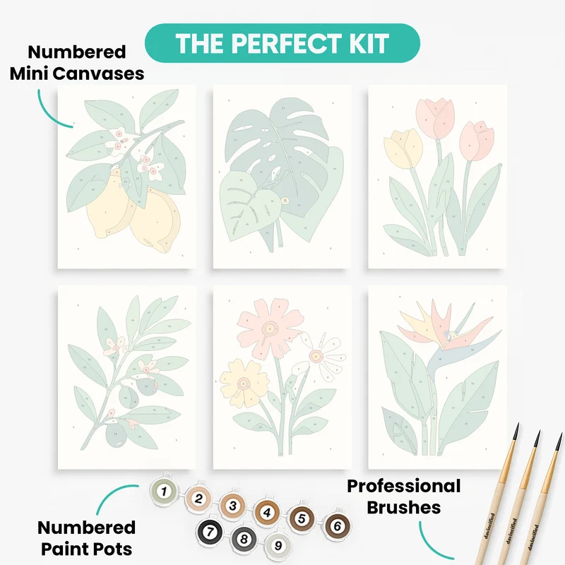 Botanical Garden - Mini Paint by Numbers Set