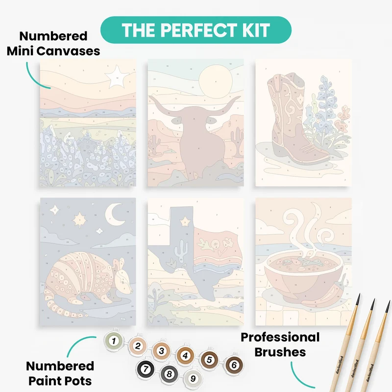 Texas Heritage - Mini Paint by Numbers Set