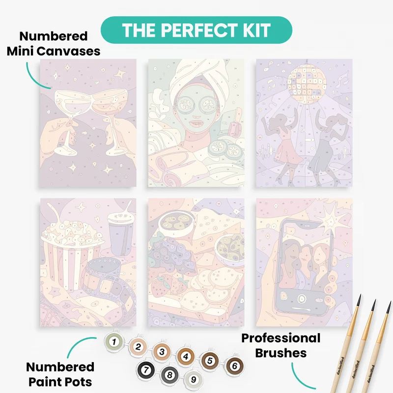 Girls Night - Mini Paint by Numbers Set