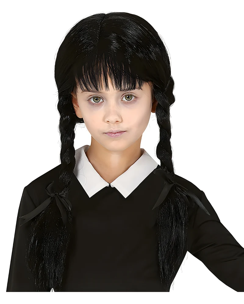 Gothic Girl Kinder Perücke mit Pony
