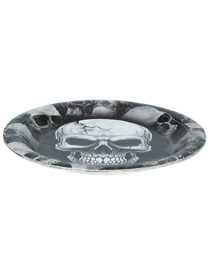 Gruselige Totenkopf Pappteller 6 St.