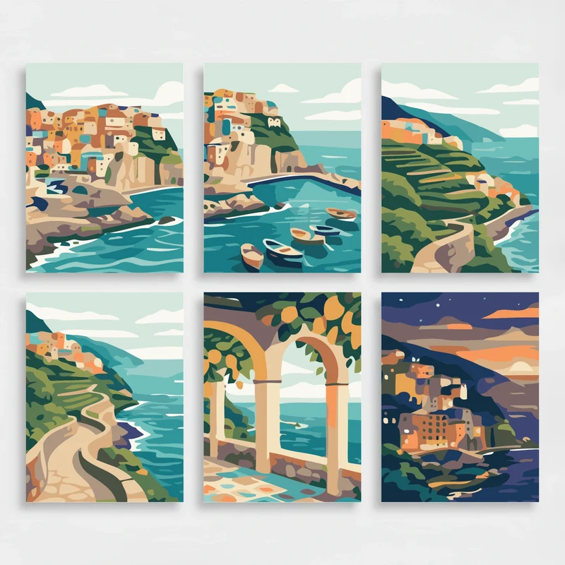 Cinque Terre - Mini Paint by Numbers Set