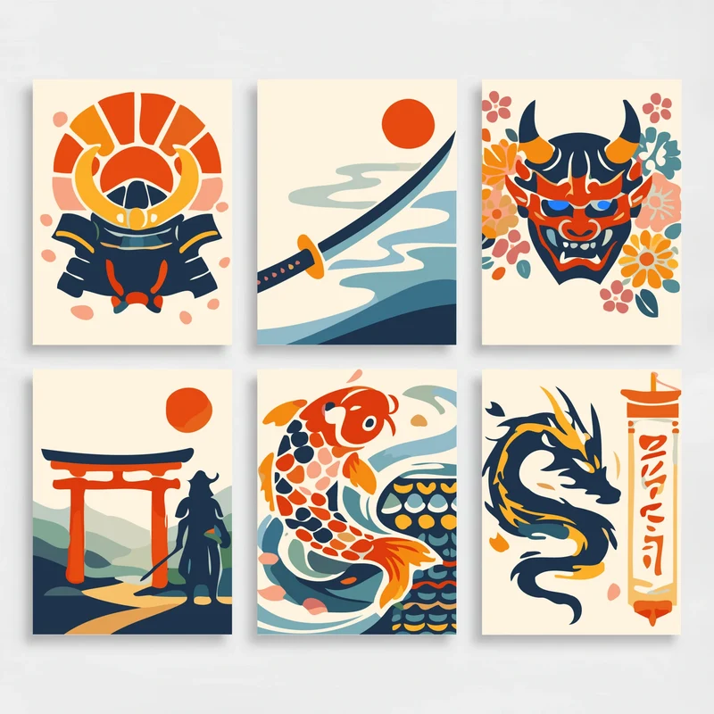 Japanese Heritage - Mini Paint by Numbers Set