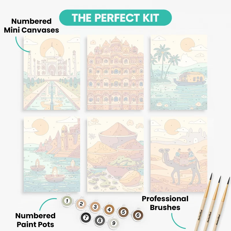 India - Mini Paint by Numbers Set