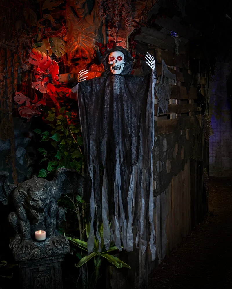 Sich schüttelnder Grim Reaper mit Licht & Ton 120cm