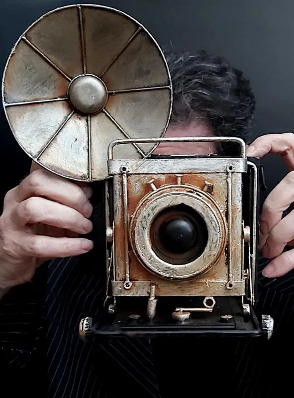 Retro Fotoapparat mit Blitz Deko Kamera