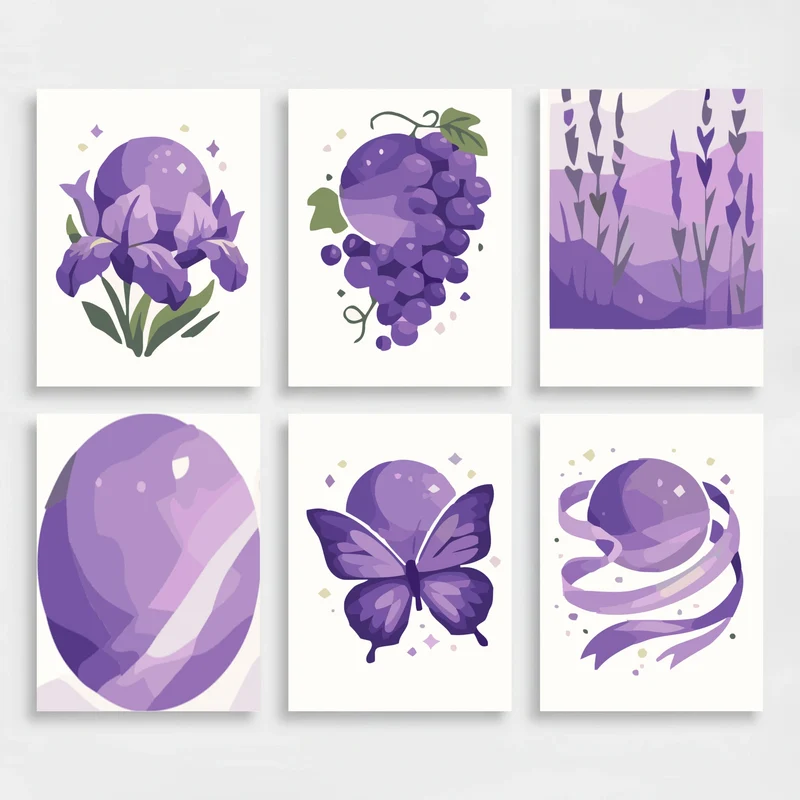 Purple Celestial Dreams - Mini Paint by Numbers Set