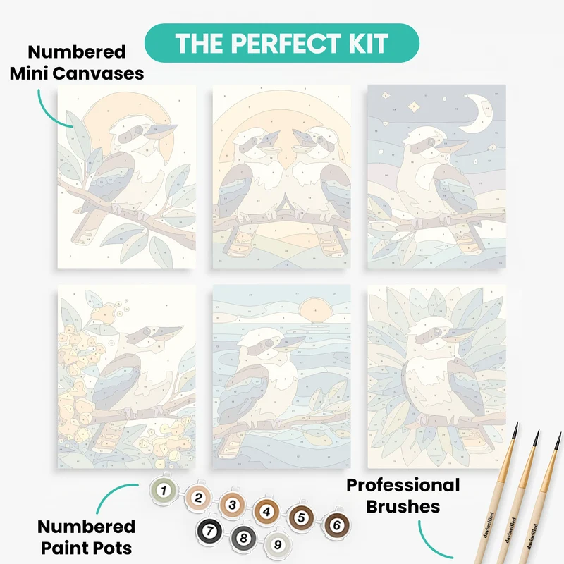 Kookaburras - Mini Paint by Numbers Set
