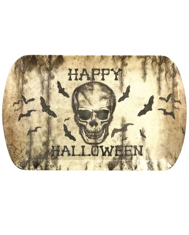 Happy Halloween Totenkopf Tablett