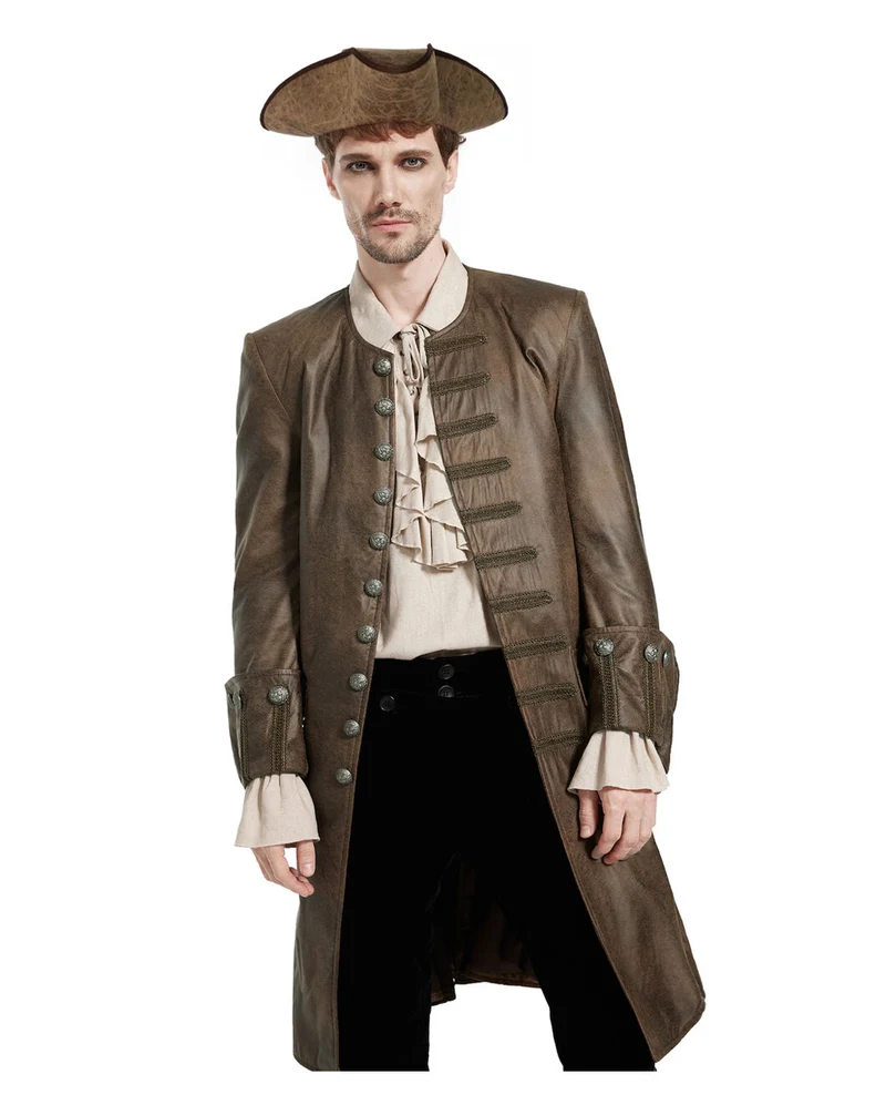 Brauner viktorianischer Piratenmantel Deluxe