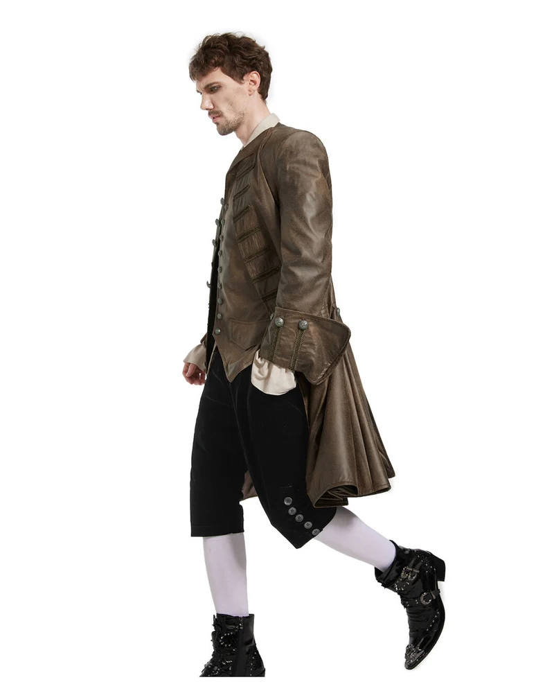 Brauner viktorianischer Piratenmantel Deluxe