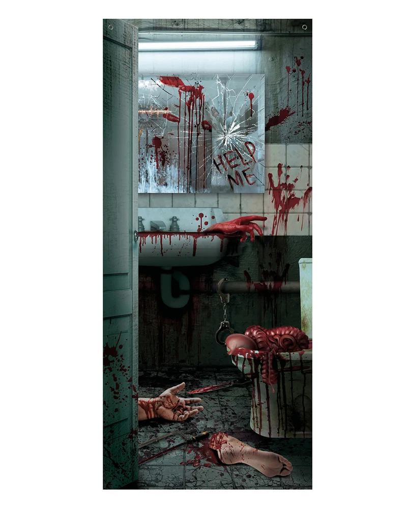 Türdeko Serienkiller im Badezimmer 80x180cm