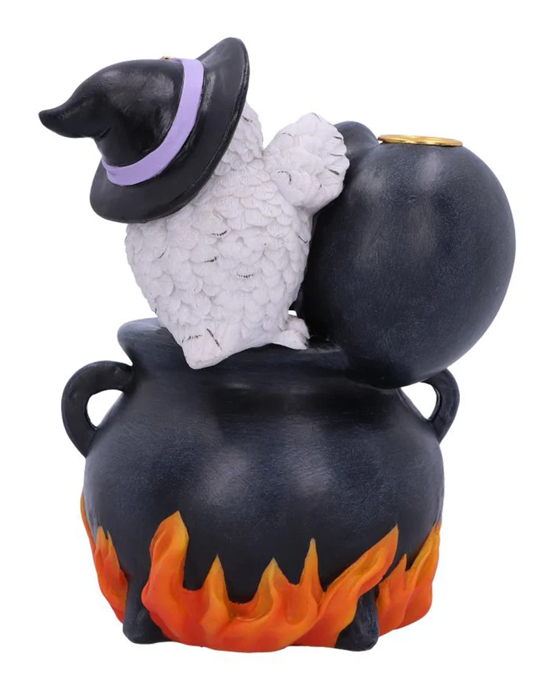 Schneeeule Backflow Räucherkegelhalter 17cm