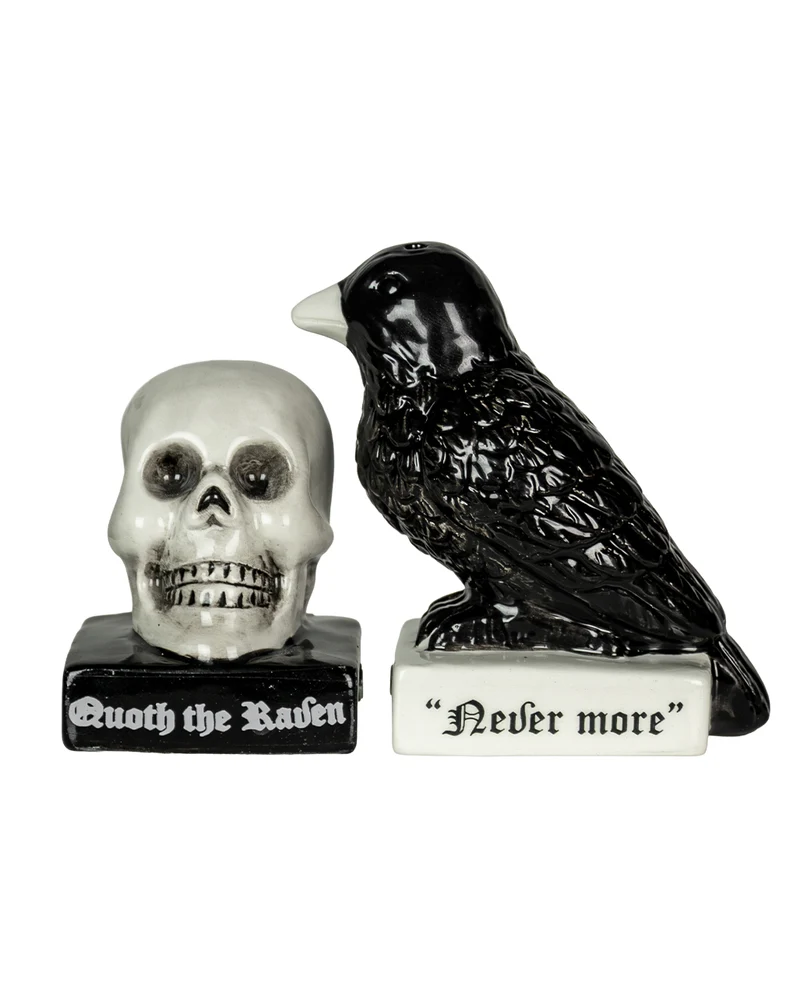 Totenkopf & Rabe als Salz & Pfefferstreuer