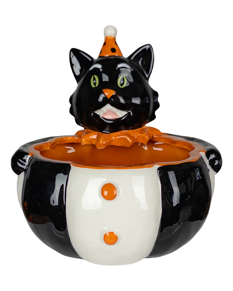 Vintage Halloween Katze Süßigkeiten Schale