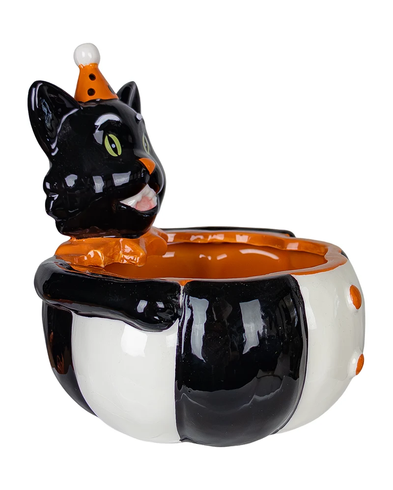 Vintage Halloween Katze Süßigkeiten Schale