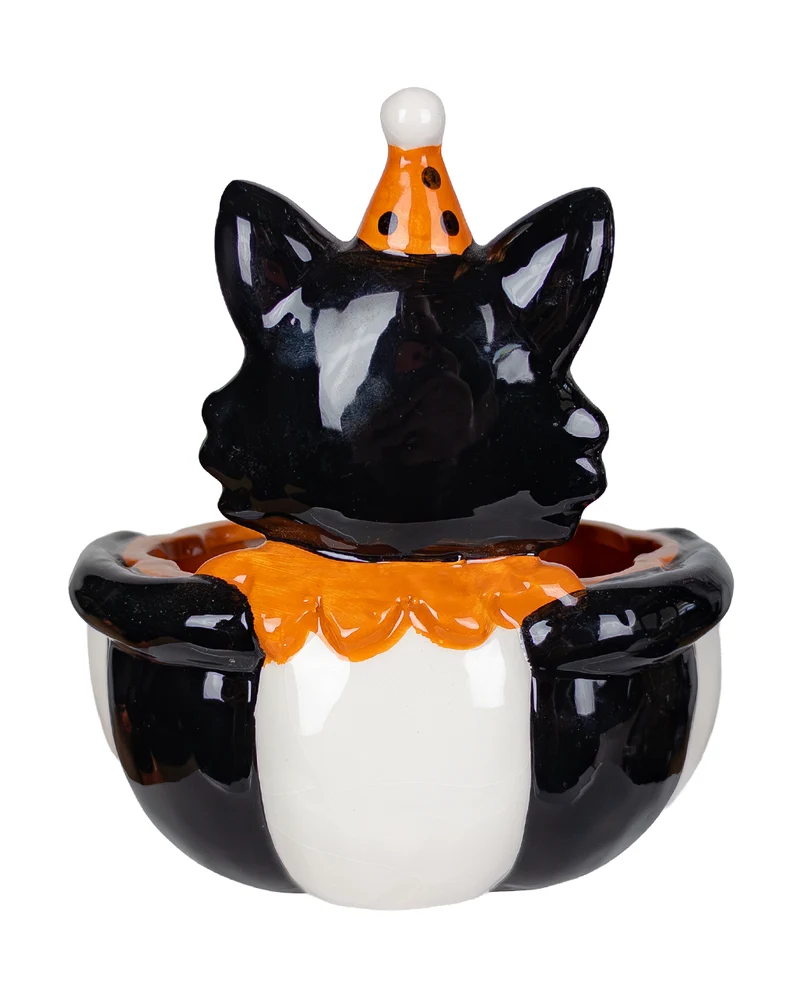 Vintage Halloween Katze Süßigkeiten Schale