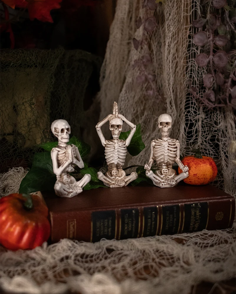 Yoga Skelett Figuren 3er Set 8cm