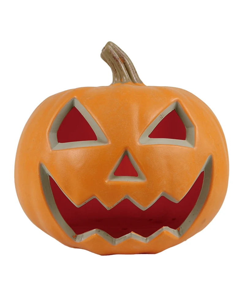 Schauriger Halloween Kürbis mit Beleuchtung 23cm