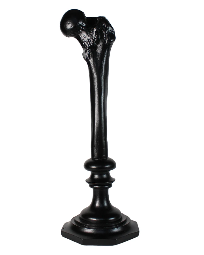 Schwarzer Oberschenkelknochen Kerzenhalter 34cm