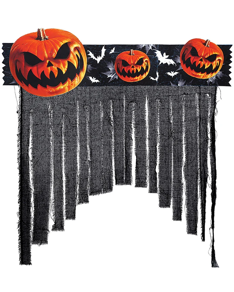 Unheimlicher Halloween Kürbis Türvorhang