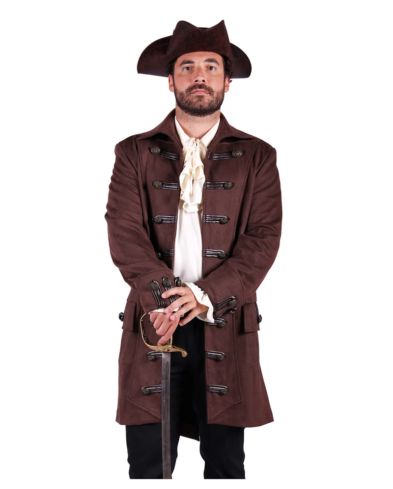 Braune Piraten Jacke im Wildleder Look