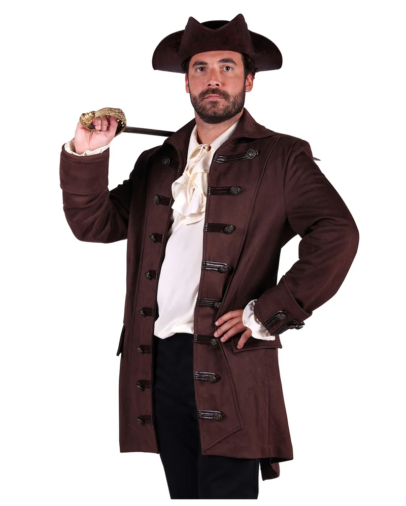 Braune Piraten Jacke im Wildleder Look