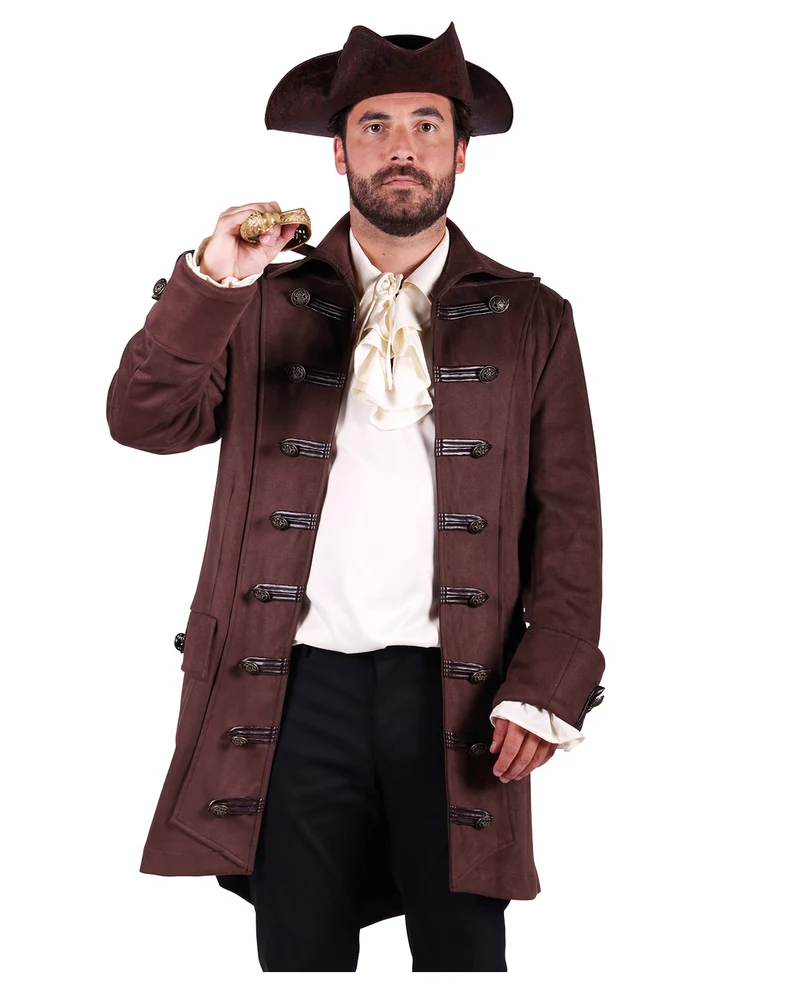 Braune Piraten Jacke im Wildleder Look