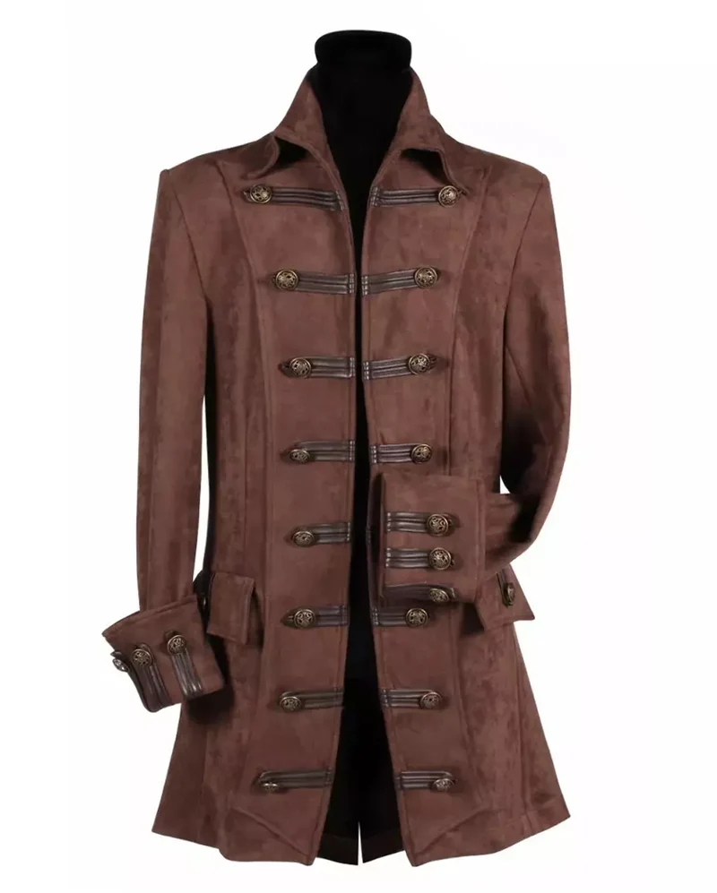 Braune Piraten Jacke im Wildleder Look