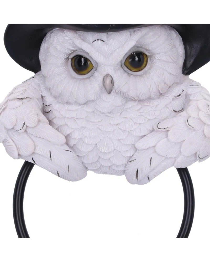 Schneeeule mit Hexenhut Türklopfer 21cm