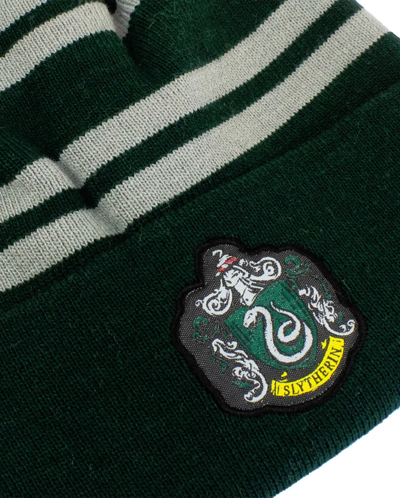 Harry Potter Slytherin Strickmütze mit Bommel