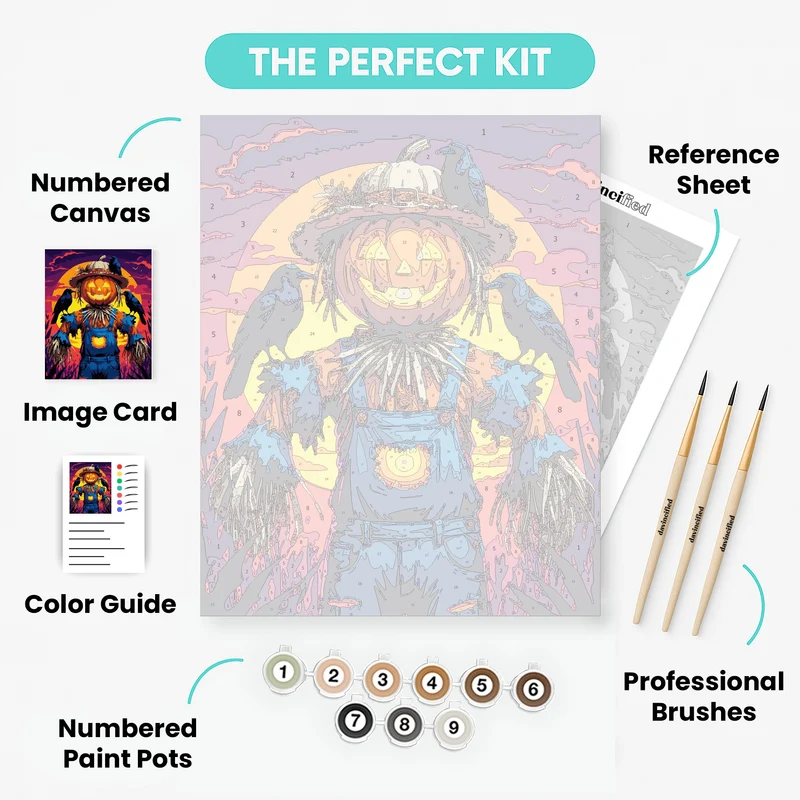 Halloween Scarecrow with Crows - Paint by Numbers Kit