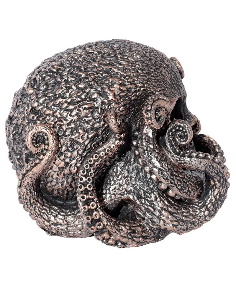 Bronzefarbene Totenkopf Krake 13cm