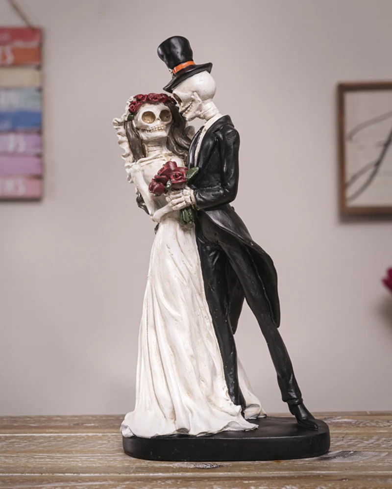 Gothic Skelett Hochzeitspaar 32cm