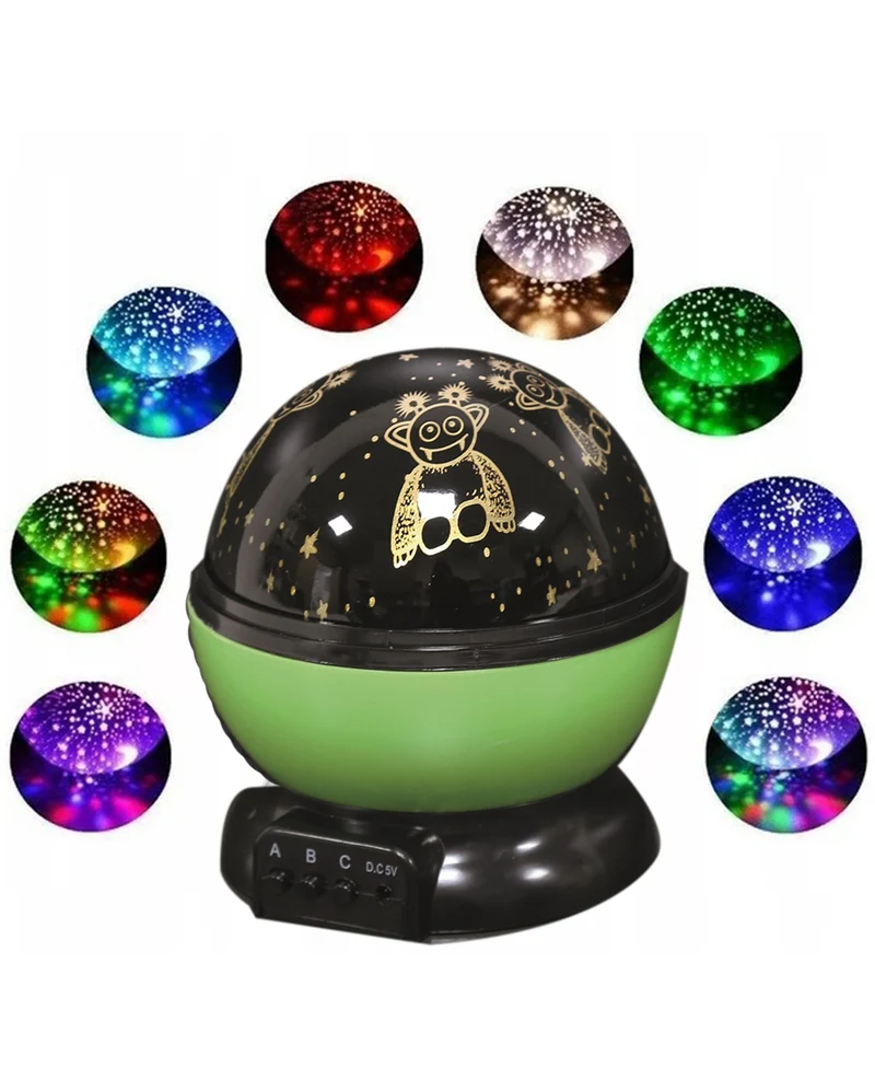 Nachtlicht Projektor mit Multicolor Monster Motiv 14cm
