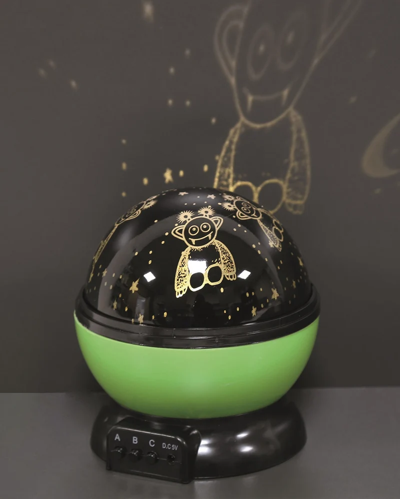 Nachtlicht Projektor mit Multicolor Monster Motiv 14cm