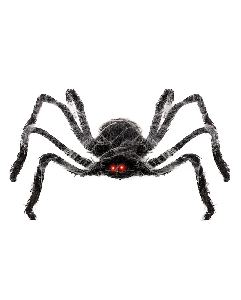 Schwarze Krabbelnde Spinne mit Licht & Ton 99cm Ø