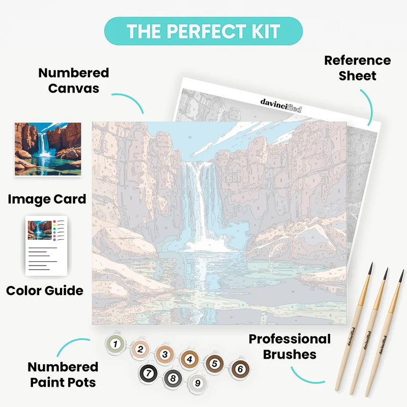Desert Canyon Waterfall - Paint by Numbers Kit