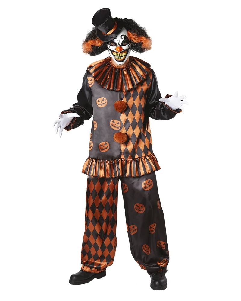 Halloween Kürbis Clown Kostüm mit Maske