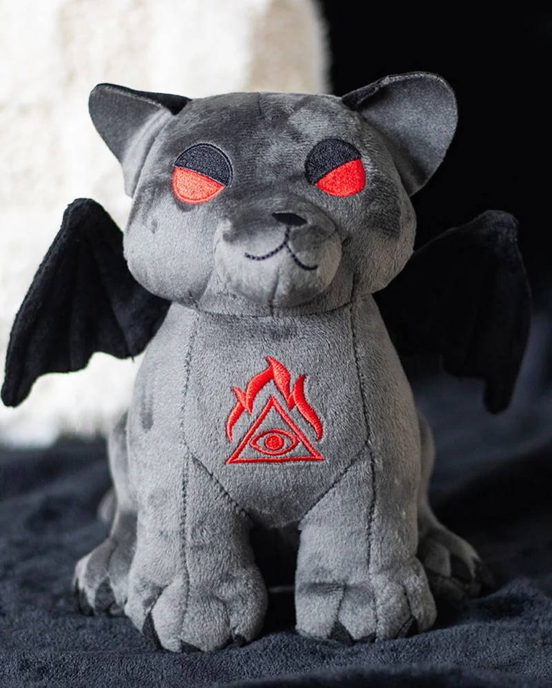 Niedliche Gothic Vampirkatze aus Plüsch 20cm
