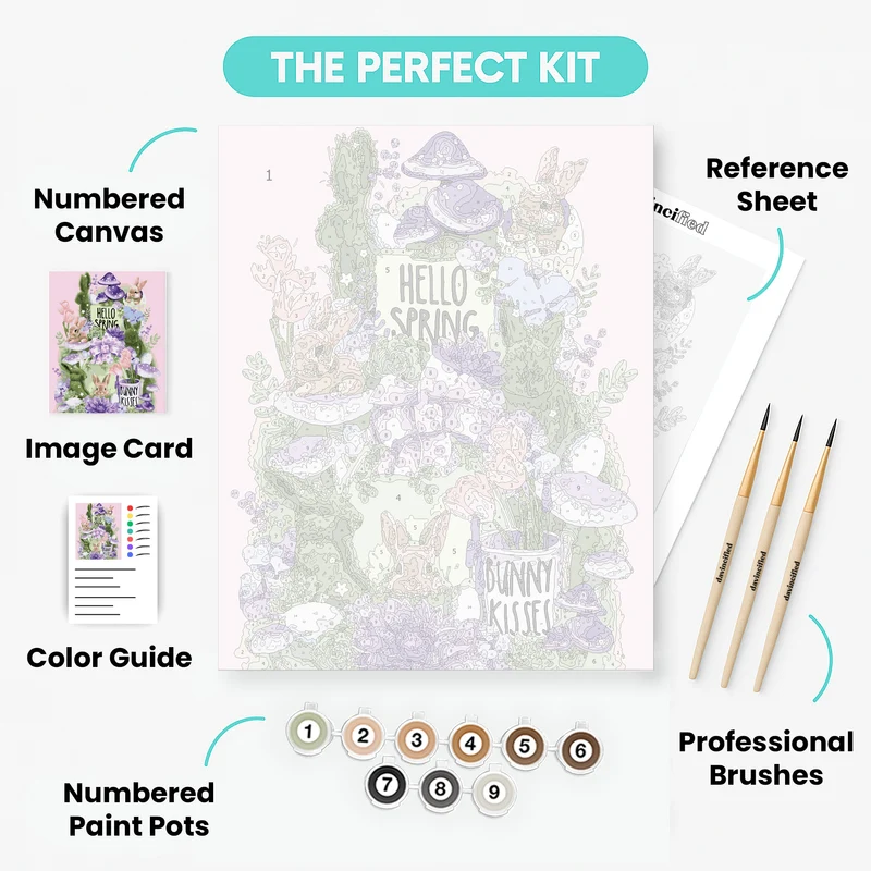 Spring Bunny Bounty - Paint by Numbers Kit
