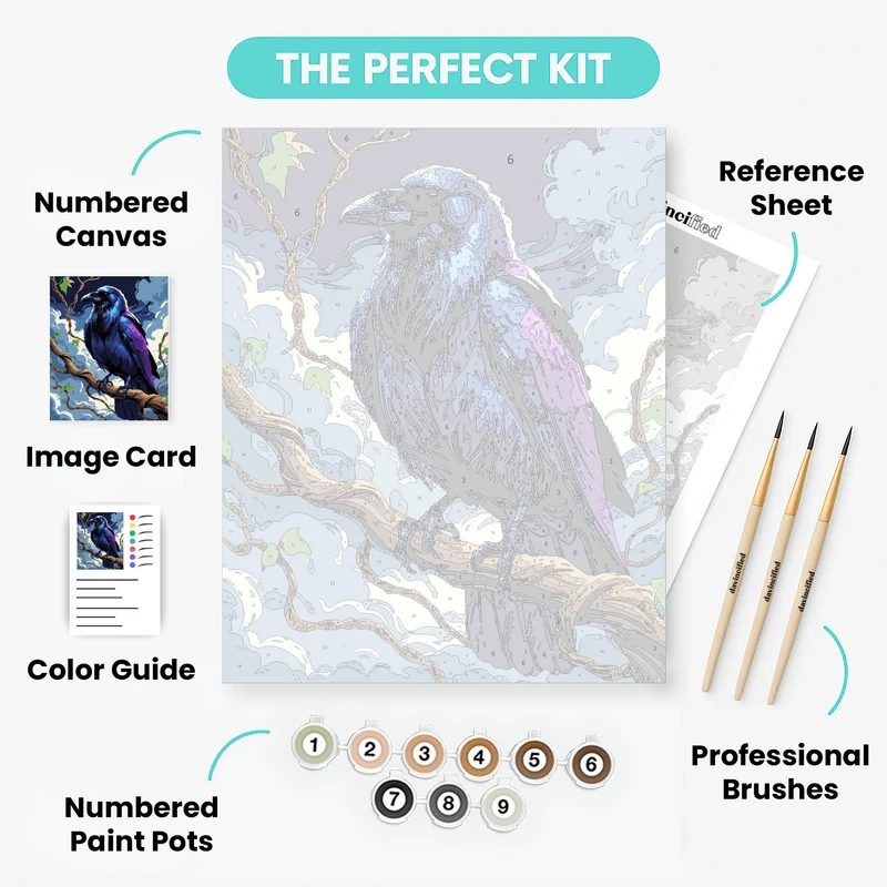 Majestic Purple Raven - Paint by Numbers Kit