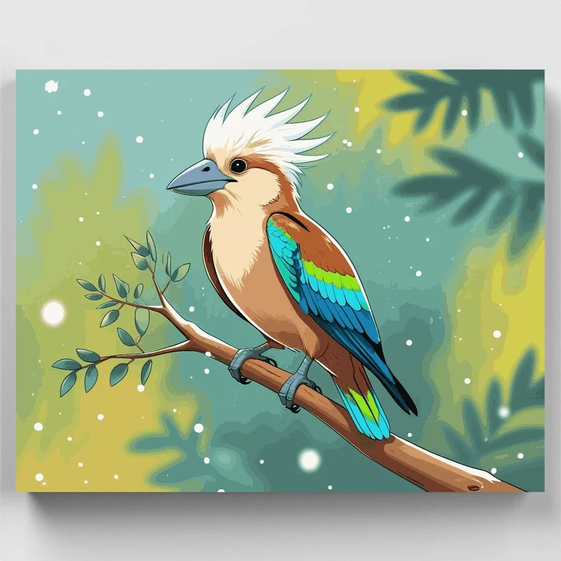 Majestic Crested Kookaburra - Paint by Numbers Kit
