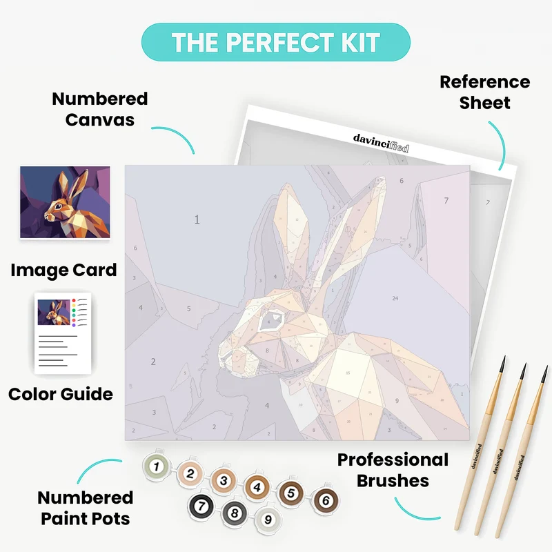 Geometric Hare - Paint by Numbers Kit
