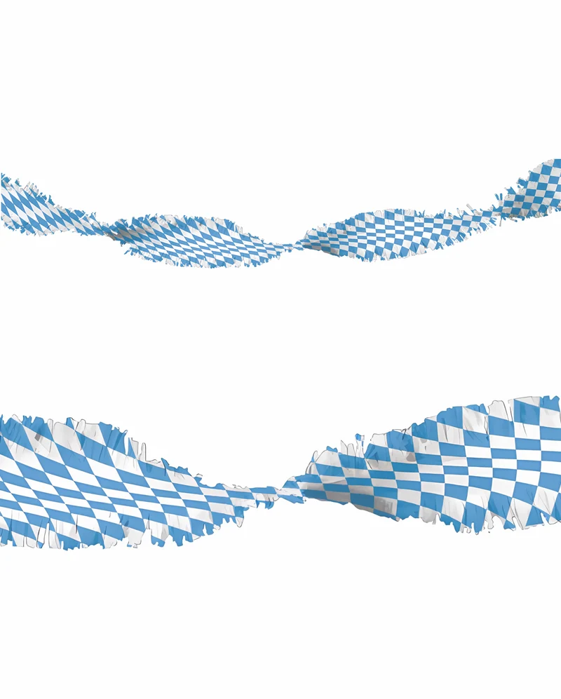 Weiß-Blaue Oktoberfest Girlande mit Rautenmuster 6m