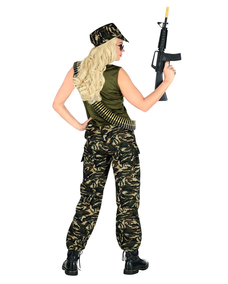 Camouflage Soldatin Kostüm 3-tlg
