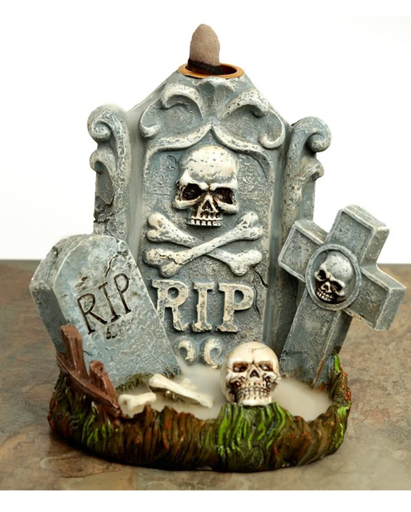 Halloween RIP Grabstein Backflow Räucherkegelhalter