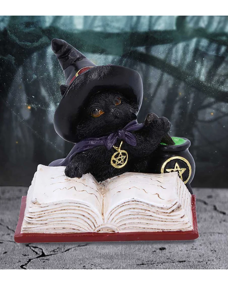 Familiar's Brew Katzenfigur mit Hexenkessel 8,5cm